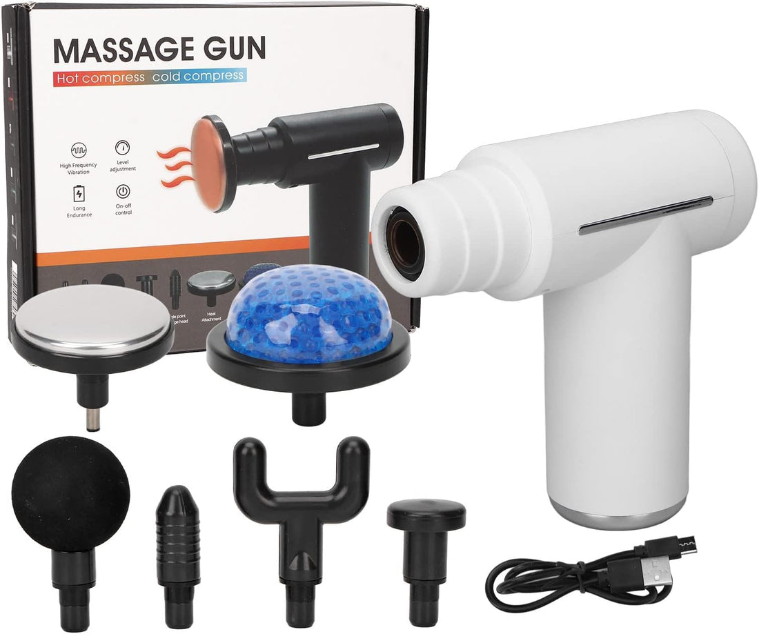 Handheld Electric Muscle Massage Gun Adjustable Hot and Cold Compression Deep Tissue Massager for Athletes Relax Gym