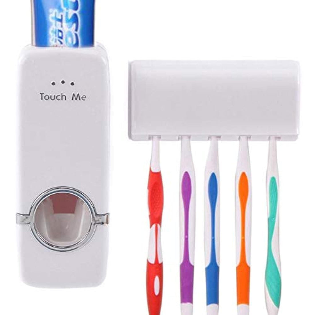 White with toothbrush holder automatic squeeze toothpaste