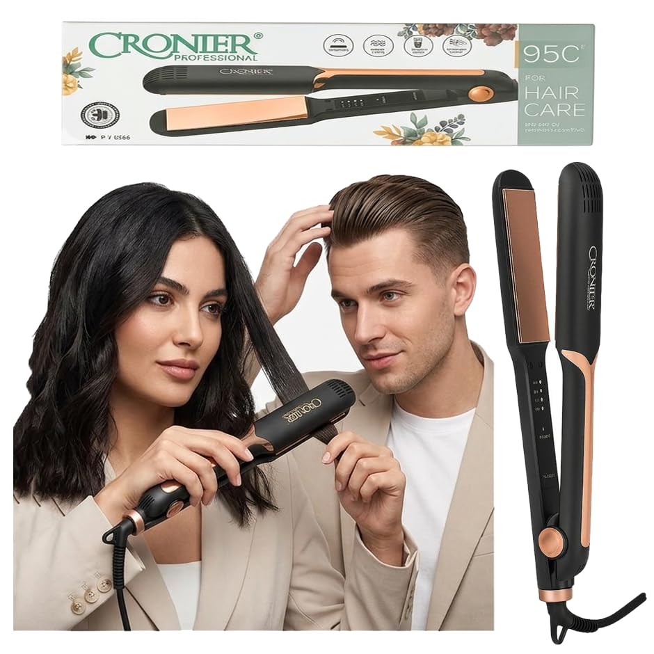 Ceramic Hair Straightener, CR-805, High Heat Up to 950°F, for Curly or Straight Hair - Multi Color