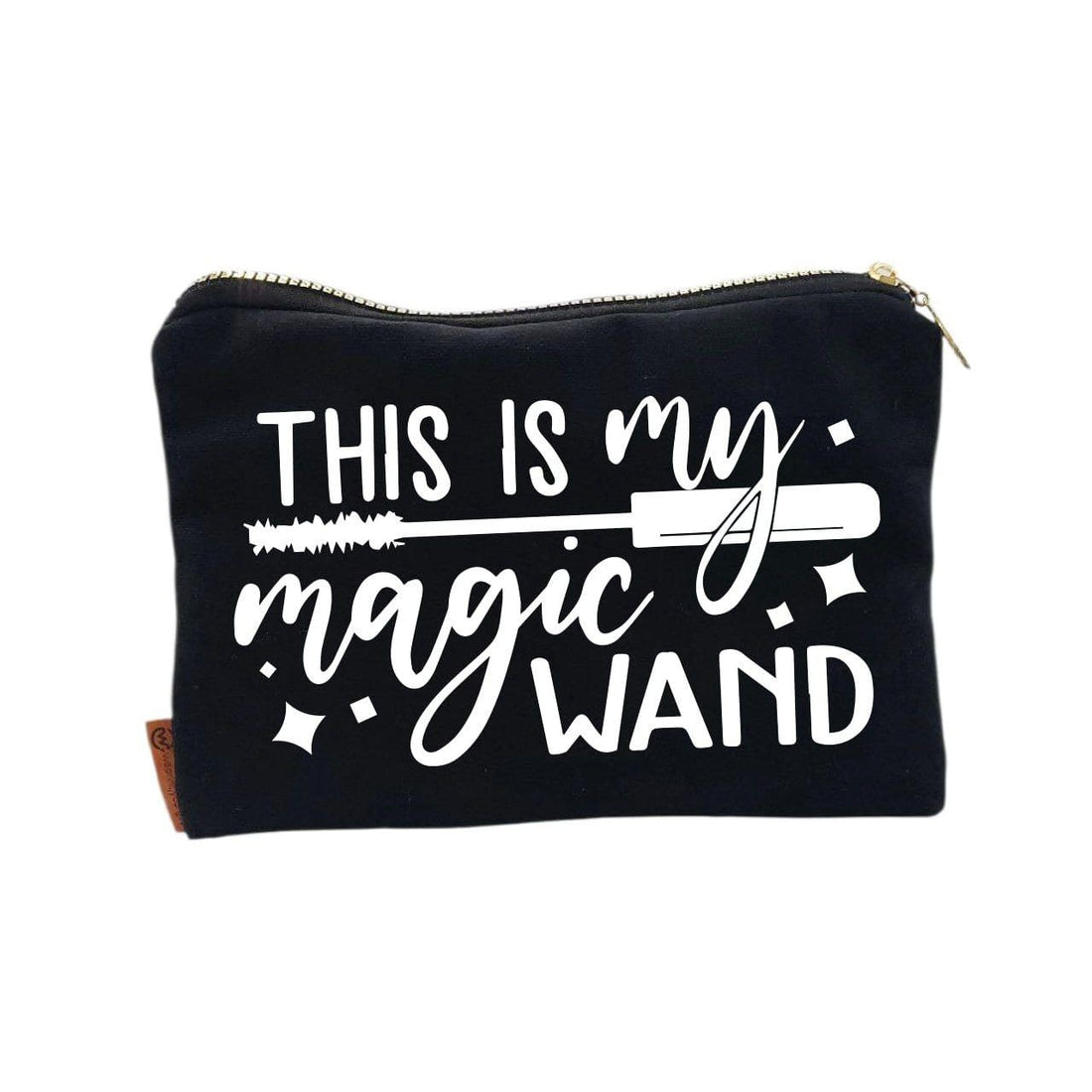 Makeup-Themed Canvas Pouch, Cosmetic Bag & Accessories Organizer, Thick Cotton Fabric, Padded Interior, Gold Zipper, Single-Sided High-Quality Digital Print, 23 x 17 cm (this is my magic wand)