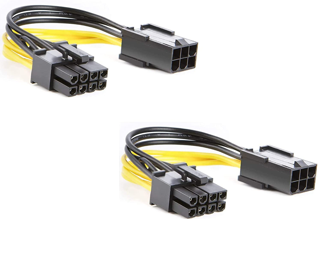 Fidelish® 6-Pin to 8-Pin Pcie Adapter Cable, 6-pin to 8-pin PCIe Express Power Adapter Cable Suitable for Connecting PCI-X Card from ATI and NVIDIA for Video Card (Pack of 2)