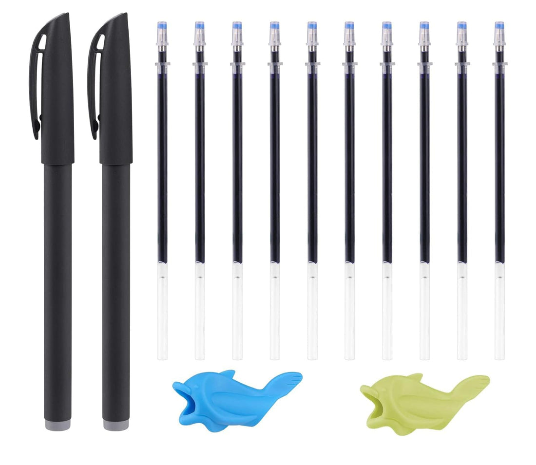 2 x Magic Pen with 10 x Refills - 2 x Grippies - Writing Aid for Children's Calligraphy Book