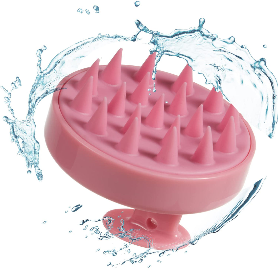 Hair Brush, Scalp Massager and Shampoo Brush Scrubber, Soft Silicone Bristles for Wet and Dry Hair, Professional Hair Brush, Anti-Dandruff Brush & Hair Massager (Normal Pink)