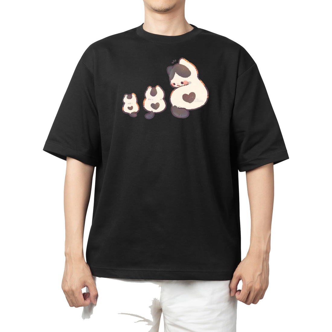 CUTE kawaii kitty cat black t-shirt oversize 79