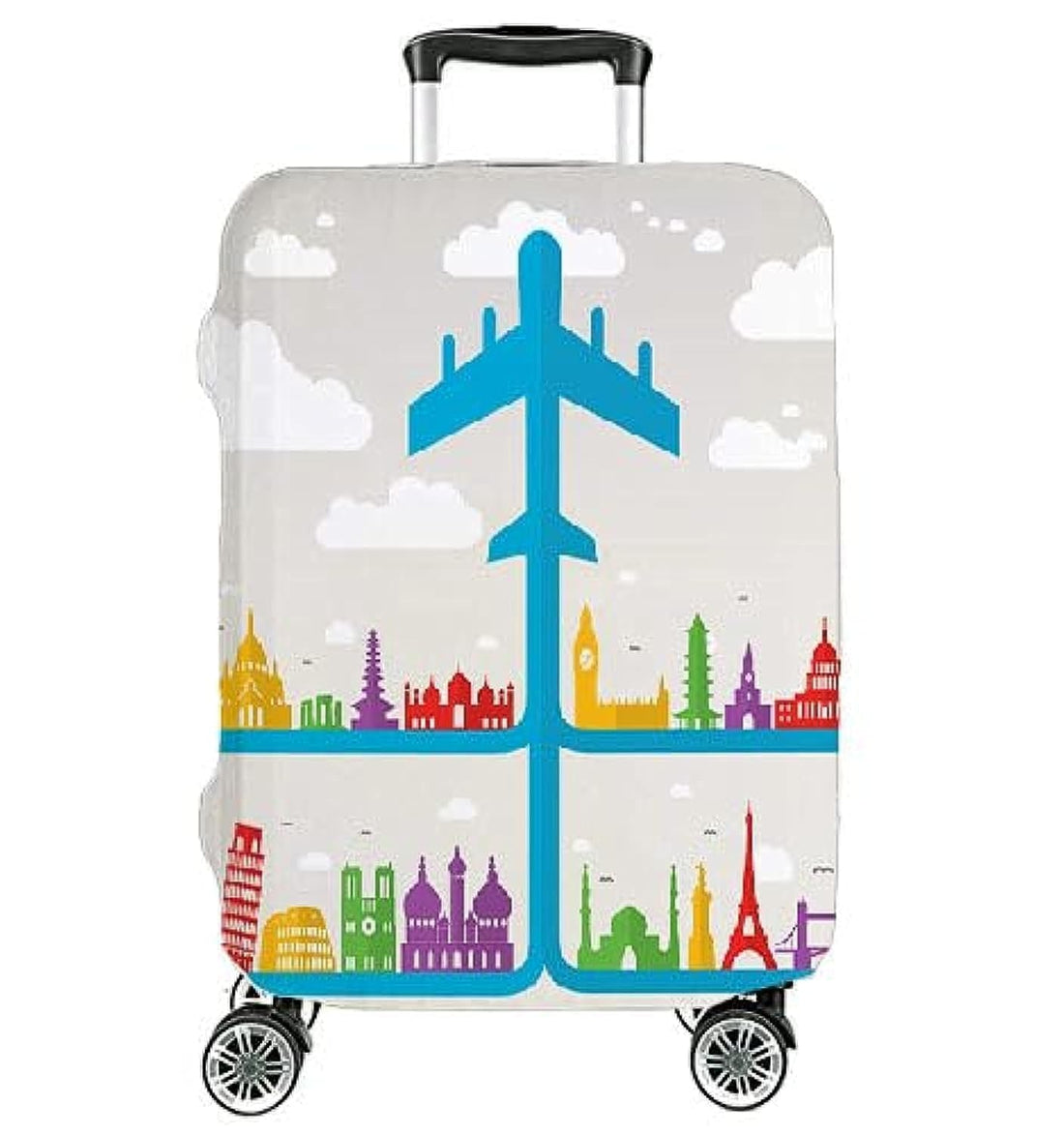 Home print كفر ليكرا مميز لجميع حقائب السفر متعدد الالوان شكل (1)29 مقاس L يناسب حقيبة ارتفاع : 65-70 سم و عرض 47-42 سم و عمق 26-30 سم