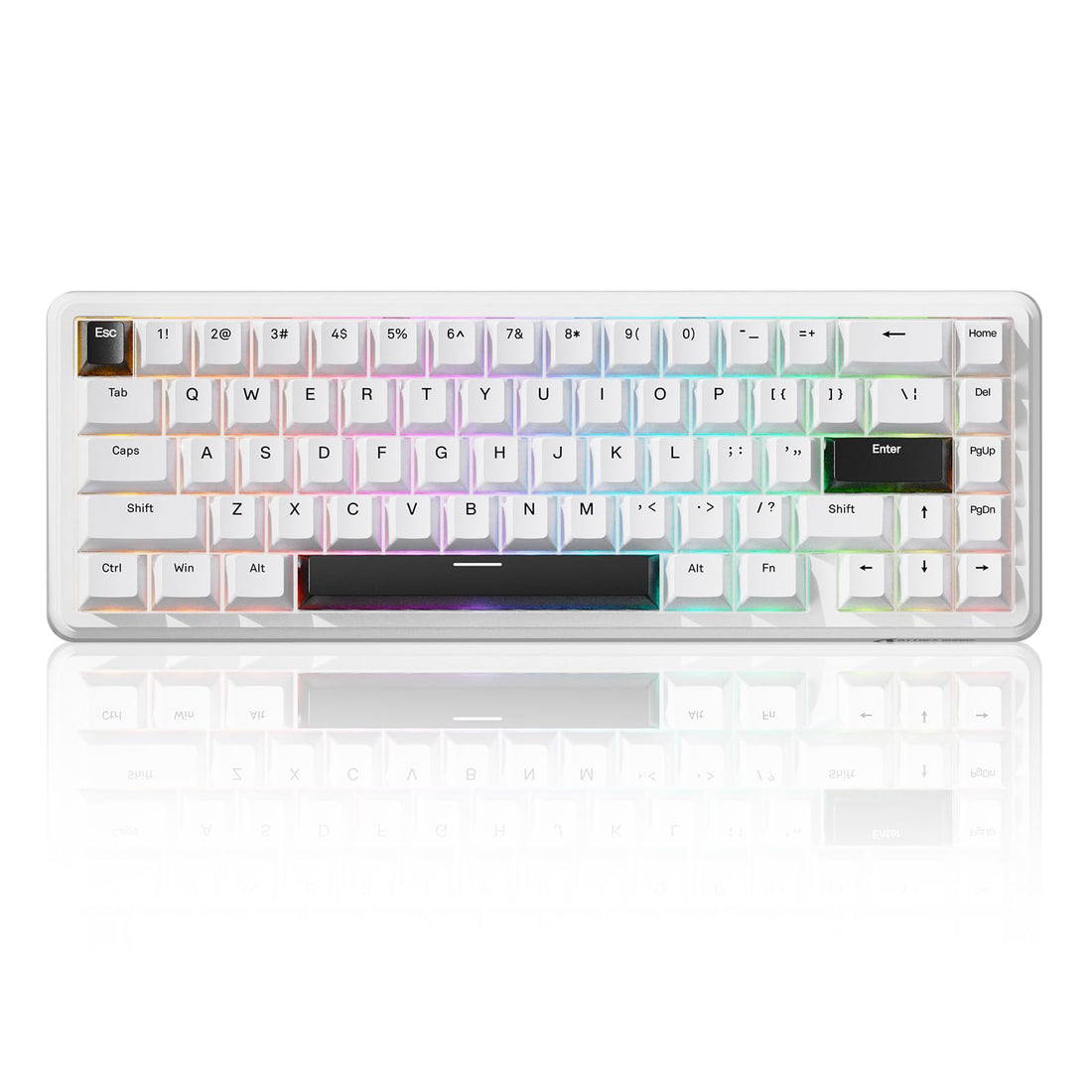 ATTACK SHARK X65 HE Magnetic Switch Rapid Trigger Keyboard, 65% Wired Gaming Keyboard with 8000 Hz Polling Rate, 0.01mm RT Accuracy Adjustable Actuation, PBT Keycaps, QMK Driver, RGB.(White)