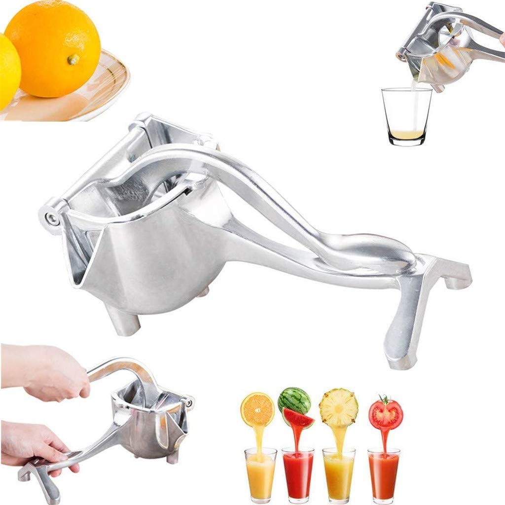 Manual Juicer Stainless Steel Portable, Lemon Orange Squeezer Manual Heavy Duty Fruit and Vegetable Juicer for Healthy Juicing, Cocktails, Cooking
