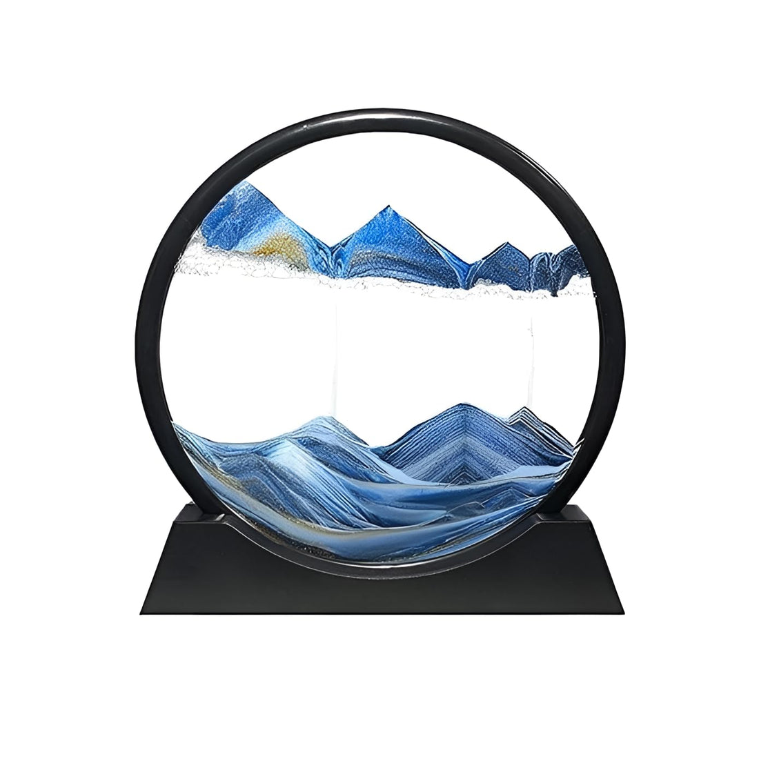 Oblivion Moving Sand Art Picture Decor, 3D Deep Sea Sandscape Liquid Motion, Round Glass Frame Display Flowing Sand Relaxing Gift for Kids Adults Painting Artistic Sandscape for Home (1 Pc)
