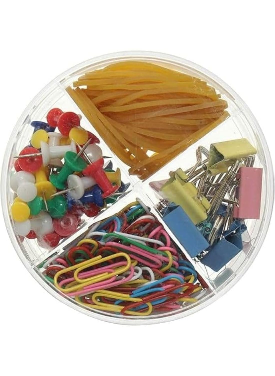 Stationery Set 4 Types Push Pin Round Paper Clips Binder Rubber Band Office DocumentsTools School Test Sheet Home File Bill