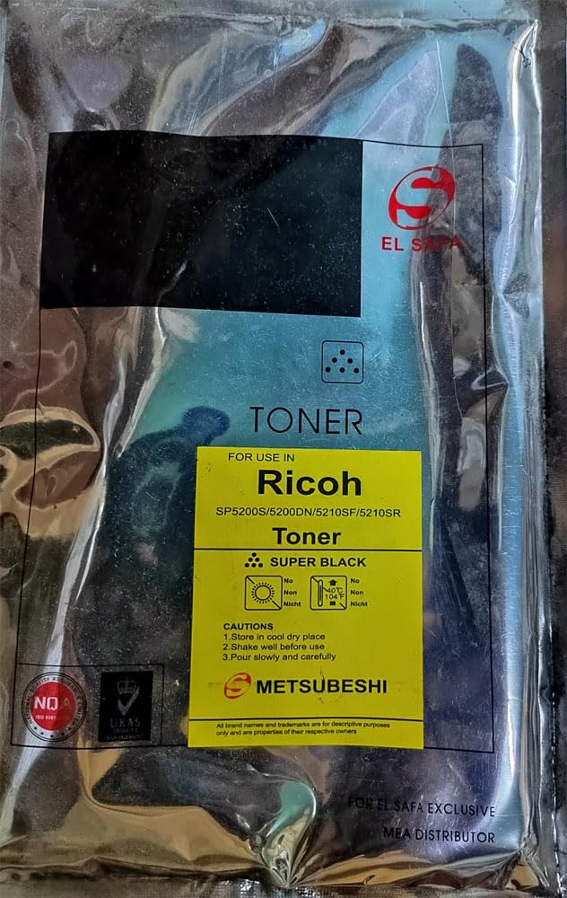 Toner Refill for Ricoh SP5200s, SP5200DN, SP5210SF, SP5210SR, 400g, Black, High Yield, OEM Quality, Easy Installation