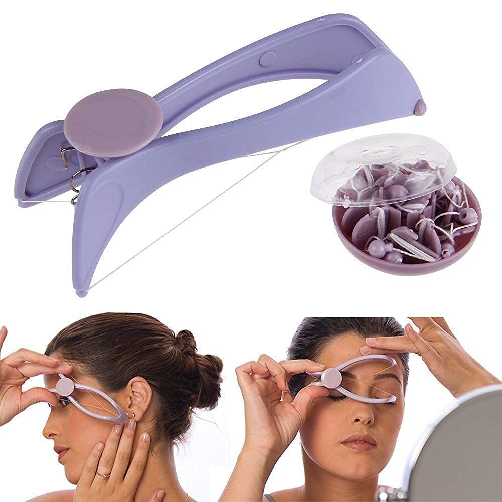 Threading Machine Kit, Eyebrow, Face & Body Hair Removal Device with Tweezers & Threading Tools for Women