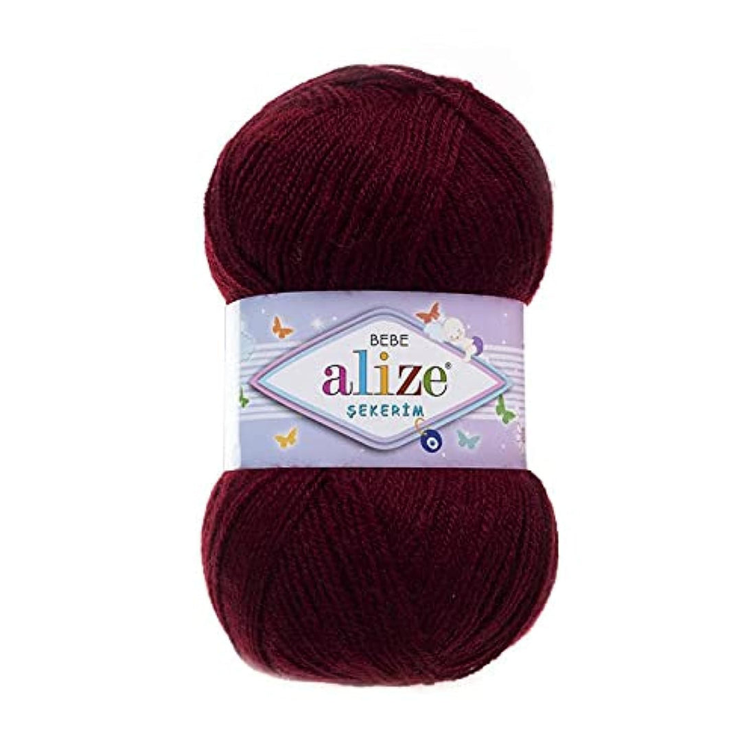Alize SEKERIM BEBE Bordeaux 57 - Crochet and Knitting Yarn