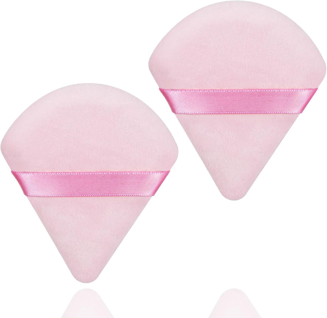 2-Piece Triangular Powder Sponge for Makeup Foundation & Blush – Soft Face Makeup Sponges for Loose Powder, Multi-Color