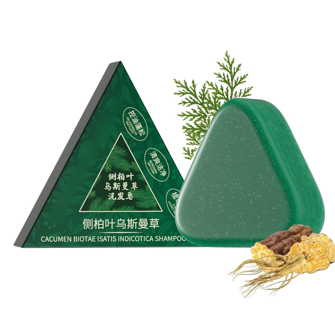 Nature Usman Grass Shampoo Bar for Hair Care, Triangle Usma Grass Shampoo Bar for Men Women - With Jojoba Oil, Ginseng, He Shou Wu & Mulberry Leaf, 120g/4.2 Oz