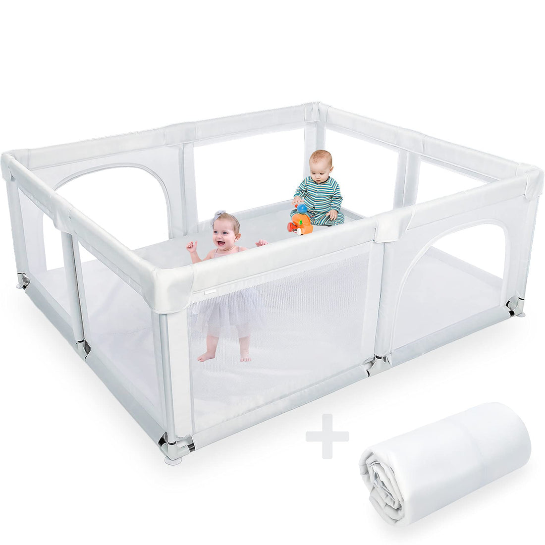 Extra Large Baby Playpen with Mat Included 70x60, Play Pens and Play Yard for Babies and Toddlers