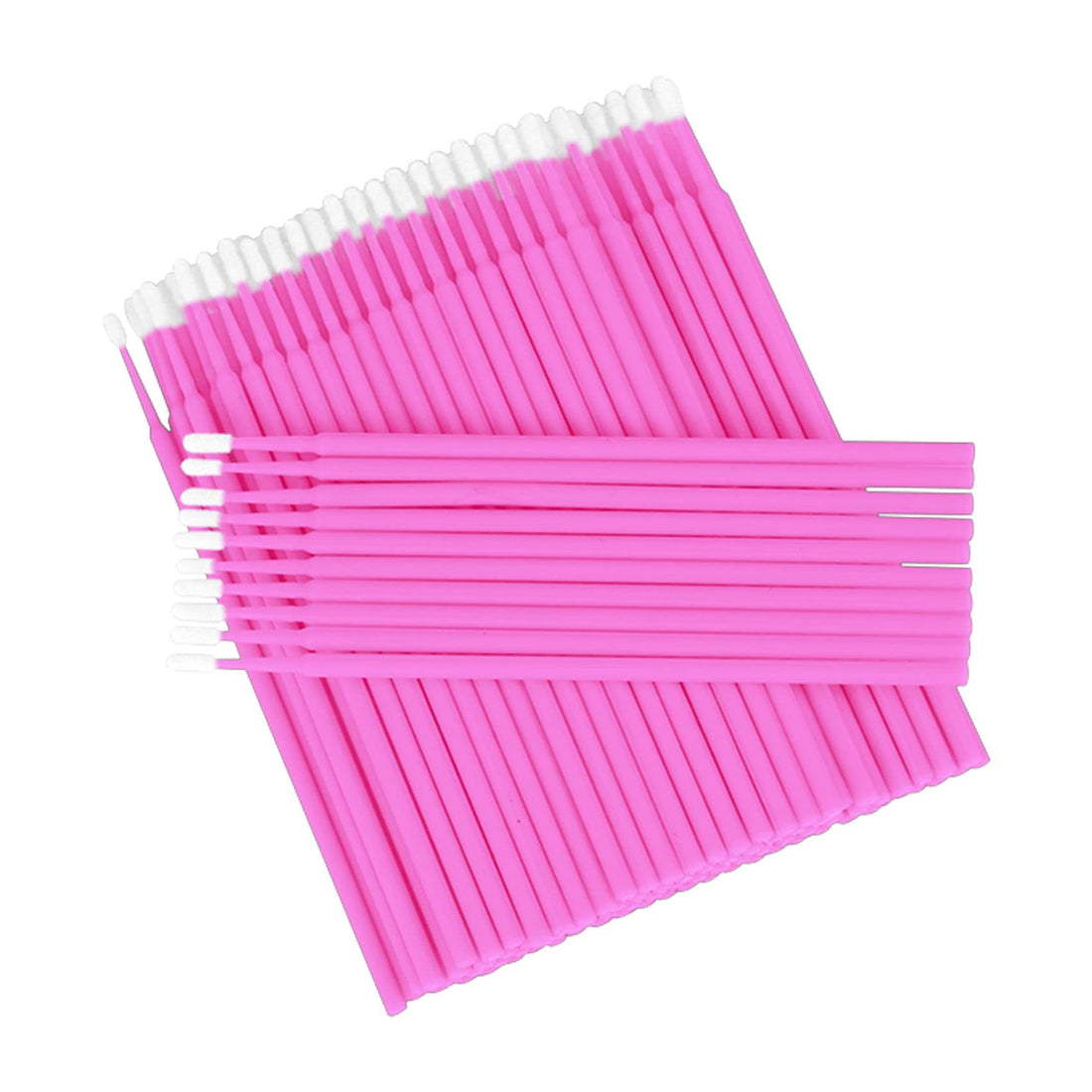 CREHODEC 100 Pcs Micro Applicators Brushes, Micro Buds for Eyelashes, Disposable Eyelash Extension Brush for Eyelash Extensions (100PCS, Pink)