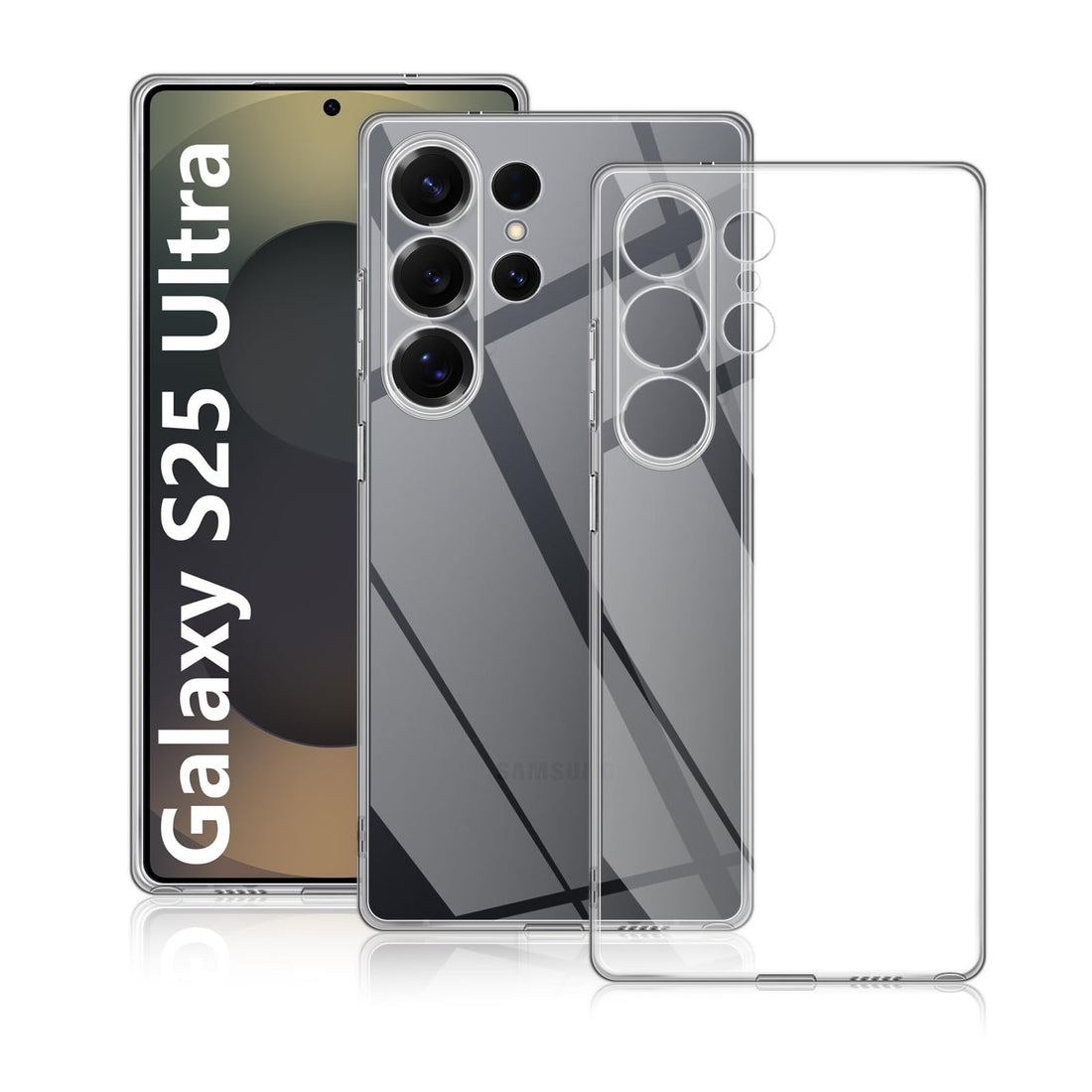 QULLOO Case for Samsung Galaxy S25 Ultra 5G, Transparent TPU Shockproof Scratch-Resistant Protective Case Transparent Clear Silicone Case Cover