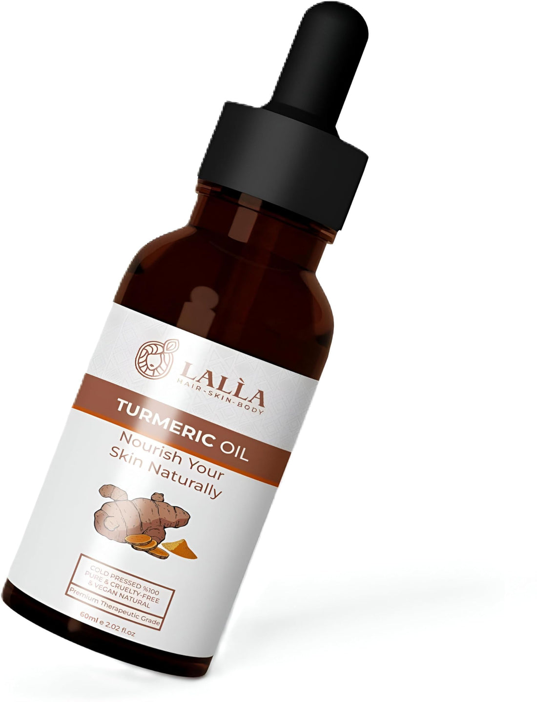 Turmeric Oil - Experience the restorative power of Turmeric Oil 60ml, designed to brighten your skin, reduce dark spots and promote youthful glow while providing soothing relief for muscle tension.