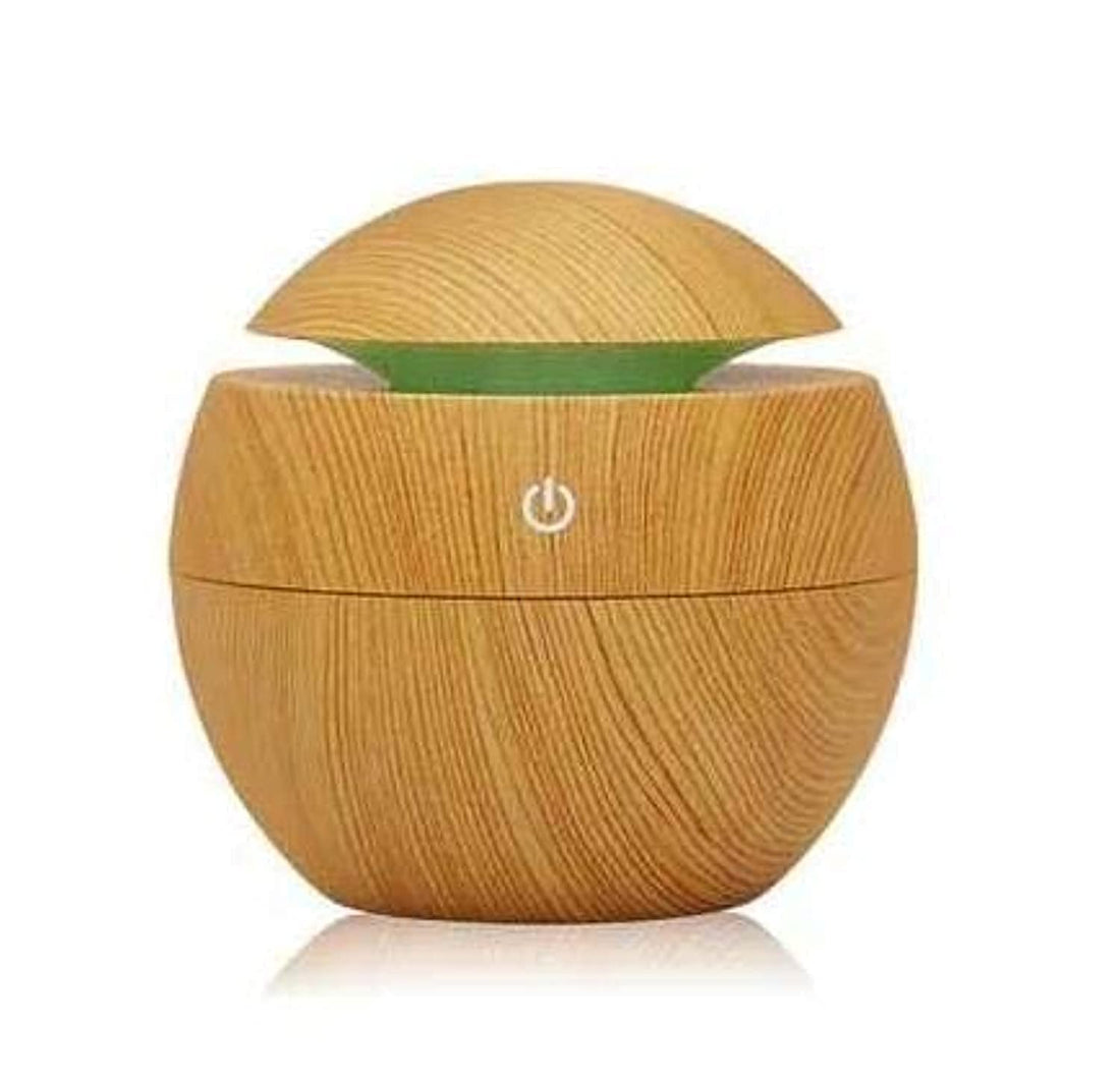 Humidifier Aroma Essential Oil Diffuser, 130ml Ultrasonic Cool Mist Humidifier with LED Night Light For Office Home Bedroom Living Room Study Yoga Spa (light wood), 2724602267644