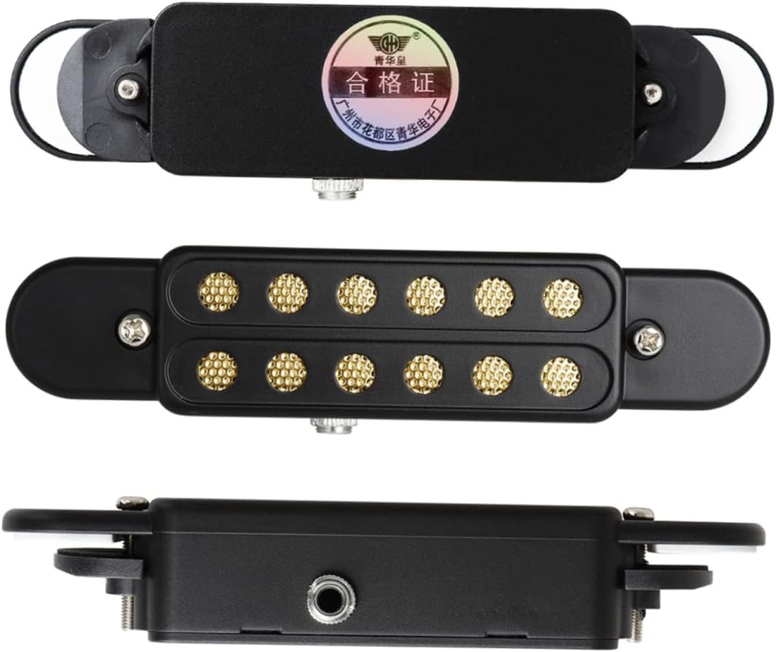 KQ33 Sound Hole Guitar Pickup Mic 12-Hole Magnetic Preamp Transducer Ukulele Soundhole Pick-up Clip-on Microphone Sound Amplifier for Acoustic Guitar Accessory with 6.35mm Plug