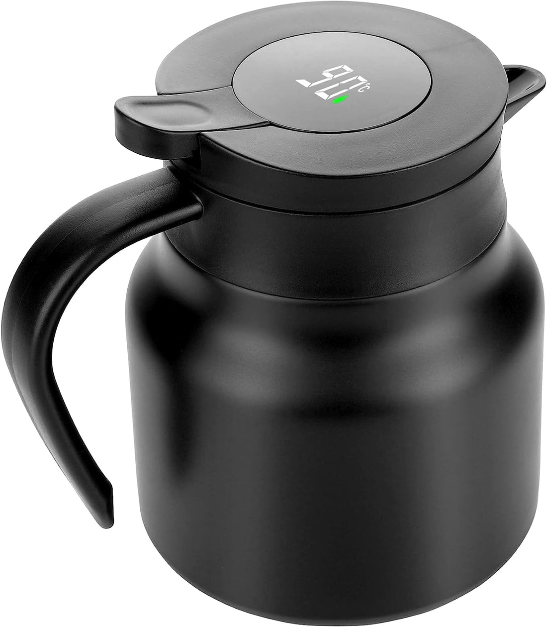 NALACAL Tea Pot with Temperature Display and Strainers, Stainless Steel Flasks for Hot Drinks, Coffee, Tea, Beverage, 800ML (Black)