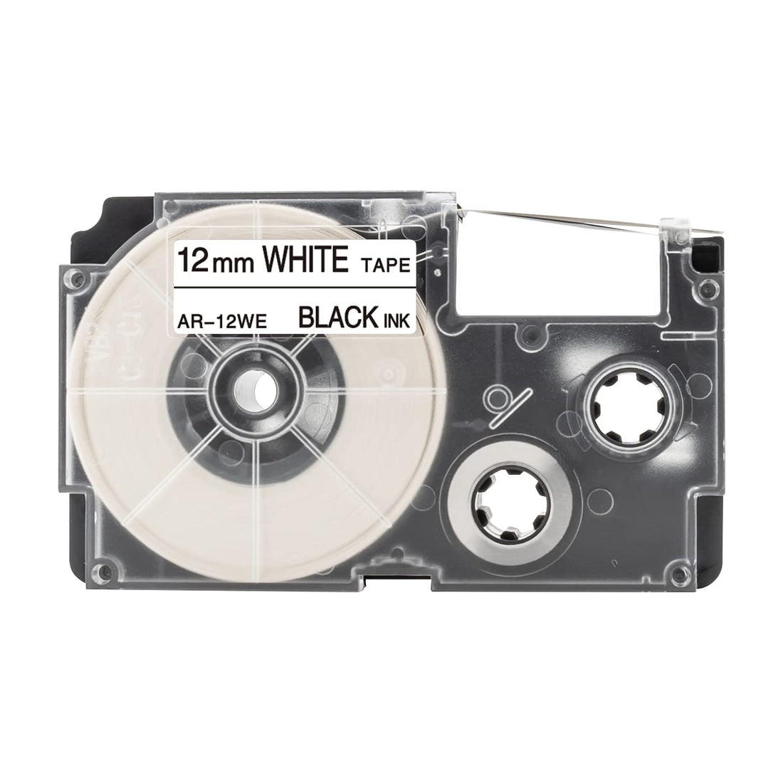 Label Tape 12mm x 8m Black On White For Casio EZ Label Printer
