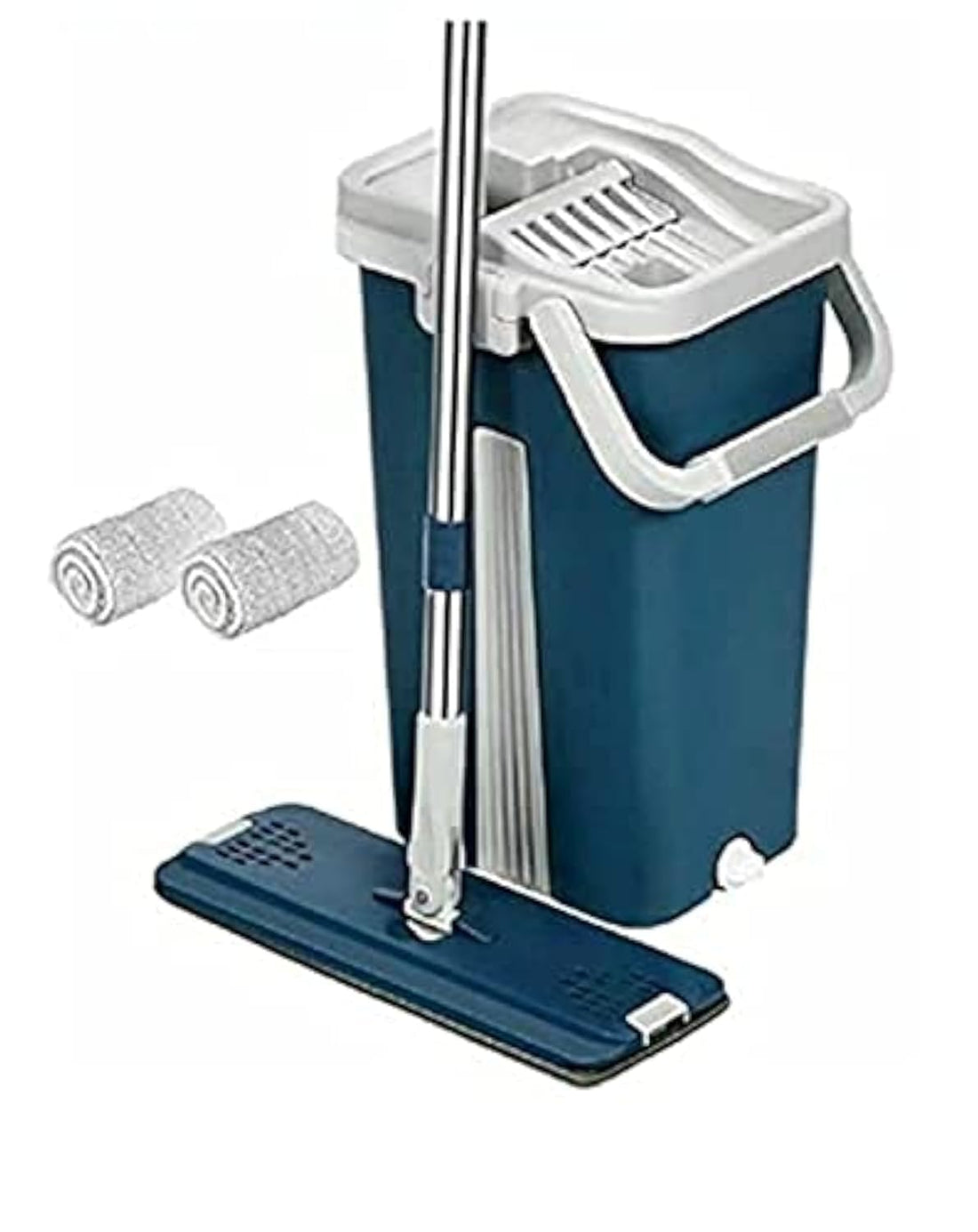 Spaceshoop Fresh mop bucket set featuring a blue cotton head and durable metal handle includes spare parts for long-lasting performance and reliability