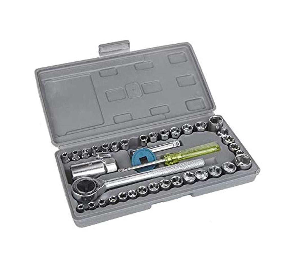 Socket Sleeve Wrench Combination Set Motorcycle Vehicle Repair Tool Kit (40 Pieces)