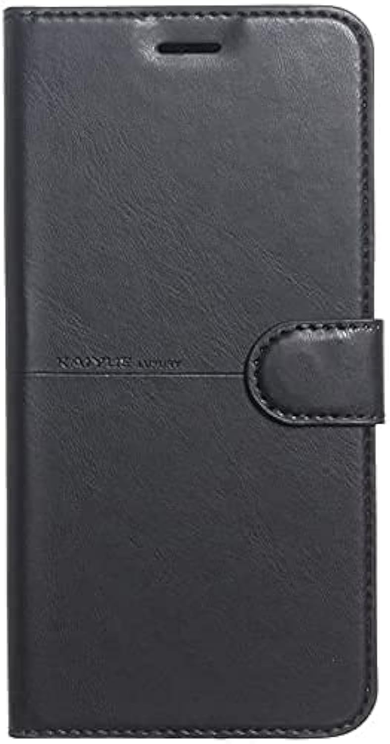 High-quality leather case to fully protect the phone, 360 degrees, foldable, compatible with Samsung Galaxy A15 (Black)