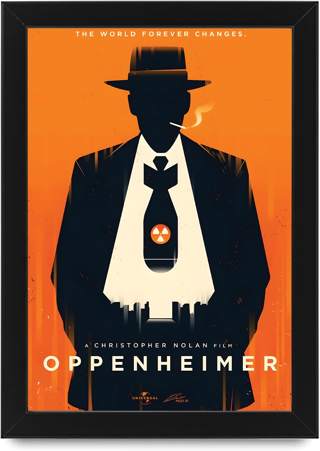 Movie Historical Drama Poster - Bold and Captivating Artwork Depicting the Genius and Complexity of the Atomic Age Figure (Black)