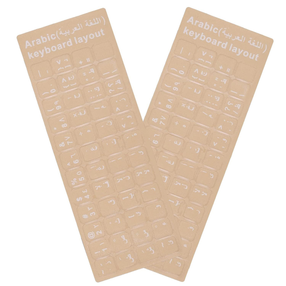 Khazna 2 Pack Universal Arabic Keyboard Stickers, Transparent Background, with White Lettering for Computer Laptop Notebook Desktop, Replacement Computer Keyboard Stickers (Arabic)