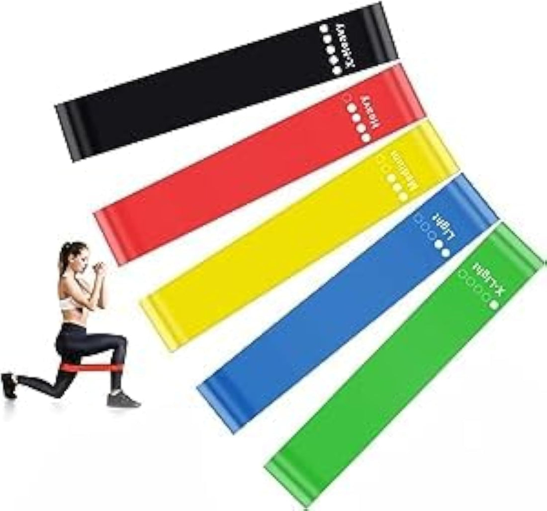 CAZADORA Heavy Duty Resistance Bands - 5-Pack Elastic Exercise Bands for Powerlifting, Yoga, and Gym Workouts - Versatile Rubber Bands Set for Strength Training and Physiotherapy at Home or Gymnasium