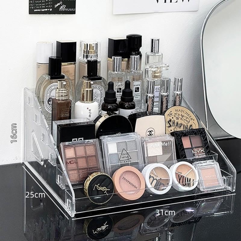 Versatile Acrylic Display Rack - 5 Tier Transparent Organizer for Cosmetics, Jewelry, Clothing, and Bottled Goods Including Essential Oils, Paints, and Liquids for Retail and Personal Use