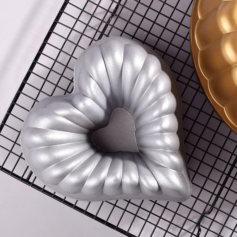 Cake Mold (Aluminum Hollow Heart Shape Non-Stick Cake Mold)