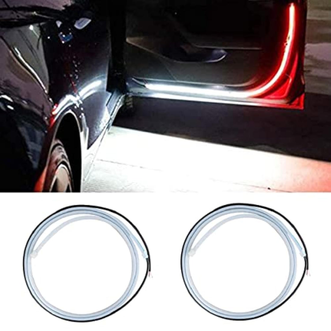 Interior Car Door 144 LED Strip Lights for Lighting, Decoration, and Warning Anti Rear-End Collision 1.2m- 2 Pieces