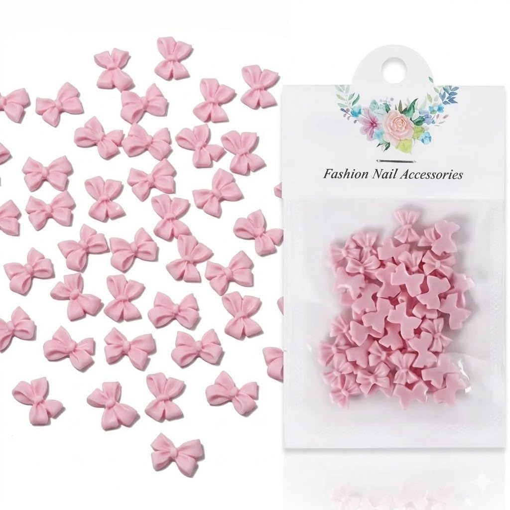 50Pcs 3D Gummy Candy Nail Charms - Colorful, Made of Artificial Resin, Ideal for Nail Art Designs and DIY Crafting-PINK
