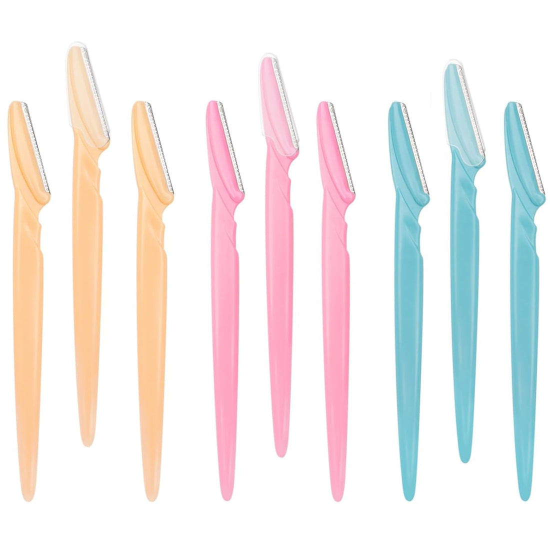 9pcs Eyebrow Razor,Dermaplane Razor,Touch-Up Dermaplaning Tool with Precision Cover, Eyebrow Trimmer & Face Shaver for Women and Men, Face Razor Peach Fuzz Remover