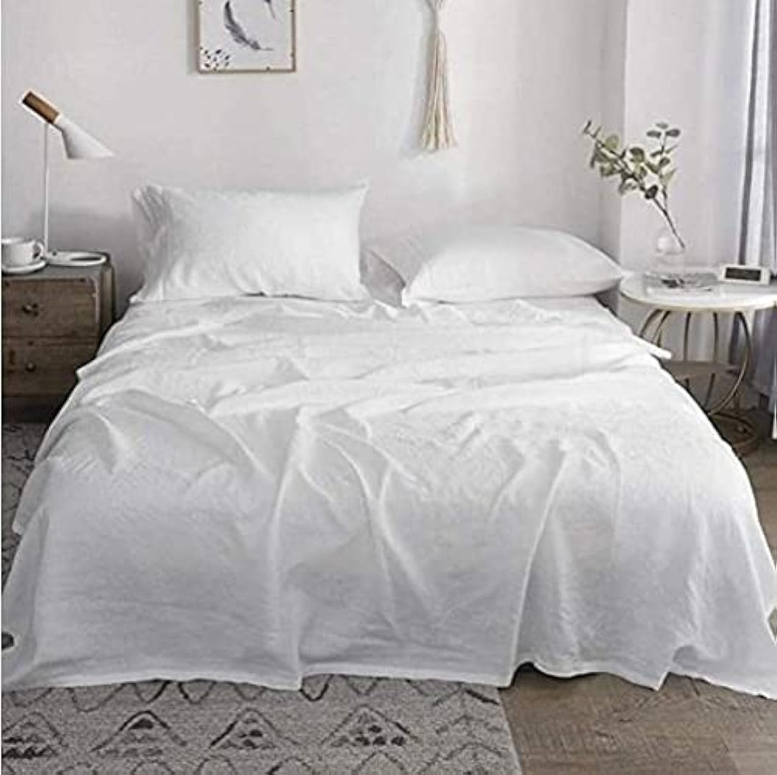 Tigers Trade Lines Cotton King Size Solid Pattern Bedding Sets 2725605560046 (White)
