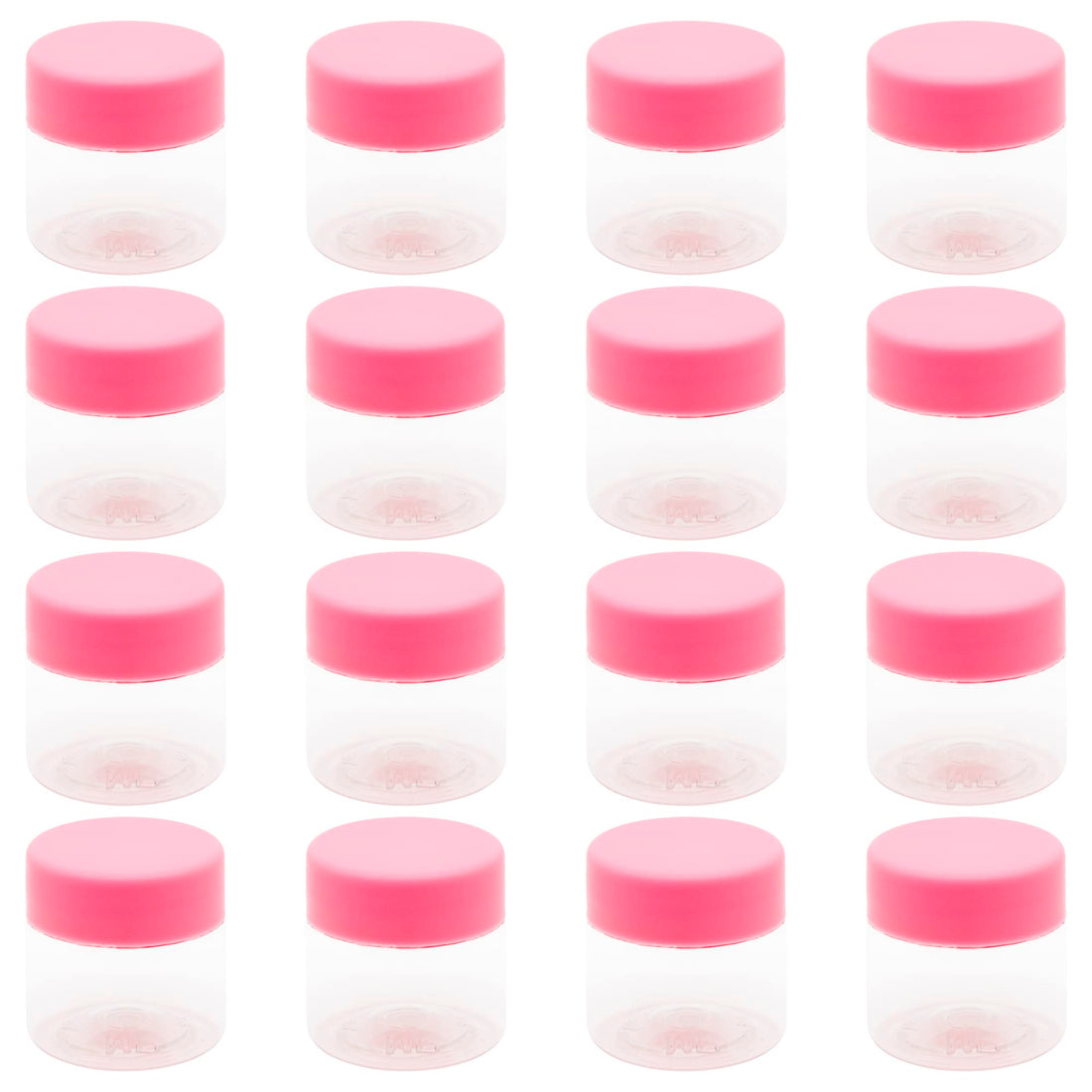 20 Pieces 30ml Clear White Plastic Jar - Pink Lid - High Quality Healthy Plastic Empty Refill Jar Storage Containers Empty Round Cans - By artistic