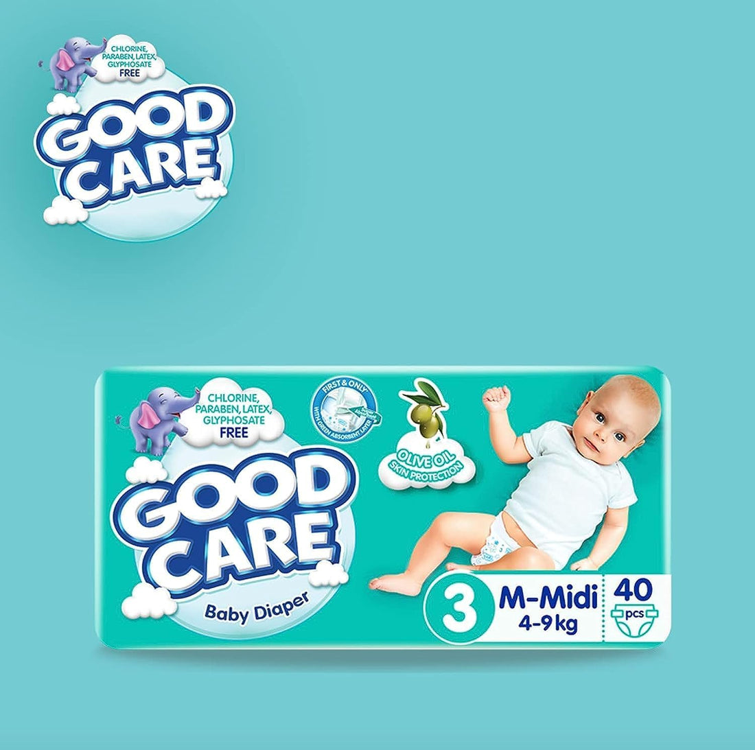 Good Care Baby Diapers - Twin Pack - Midi Size 3 - 40 Pieces