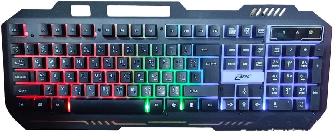 Gaming Cord Metal Gaming Keyboard Multicolor LED Lighting ZERO ZR-2080.