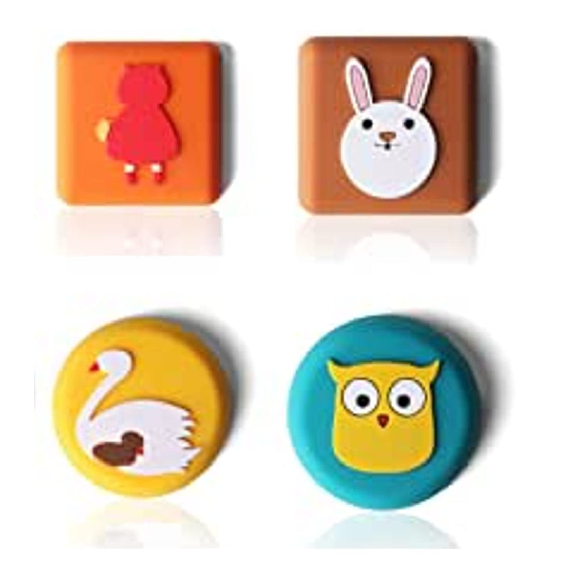 ARQIVO Door Stop Wall Protector, Cartoon Silicone Door Crash pad, Used for Wall Protection and Muffler, Door Handle, Refrigerator Door, Cabinet (Pack of 4)
