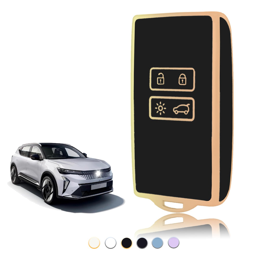 Key Cover, Car Case Card Suitable for Renault Scenic Megane Talisman Koleos Kadjar Clio Captur Espace Zoe Arcan Dacia Duster, Cover Protection Key Case - Smart
