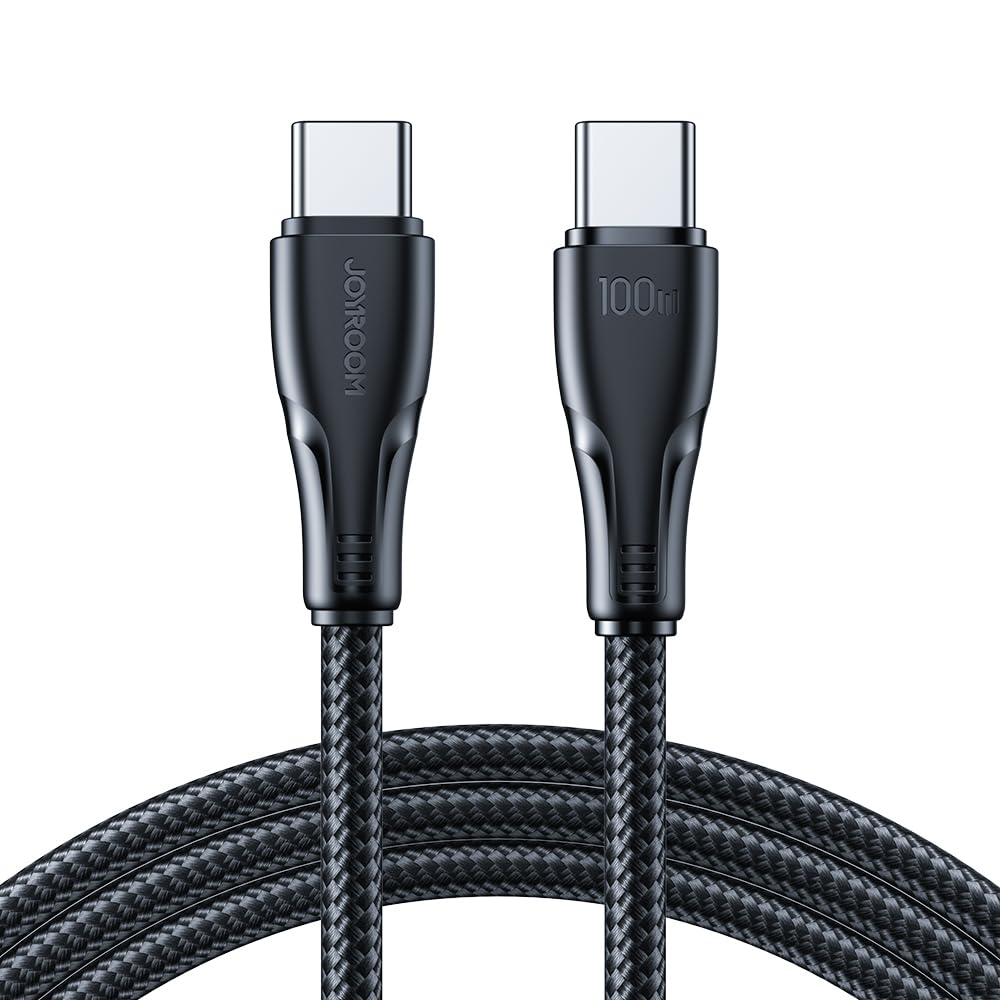 Joyroom Type-C to Type-C Cable 100W 1.2M – High-Speed Charging Durable Nylon Braided Design | Fast Data Transfer & Power Delivery Compatible with Laptops, Phones & Tablets | 12 Months Warranty