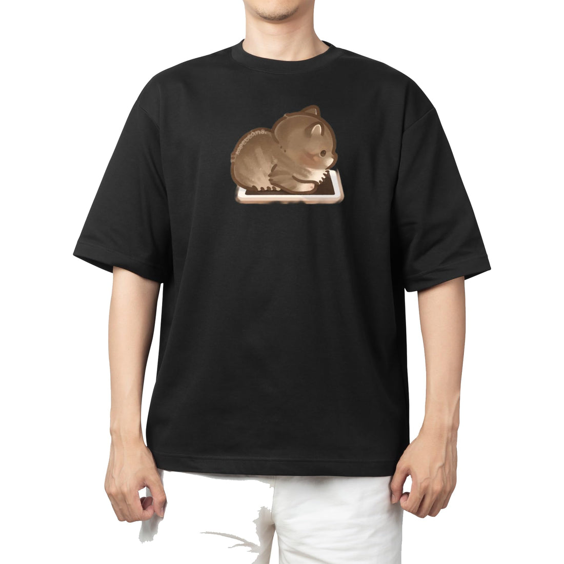 CUTE kawaii kitty cat black t-shirt oversize 63