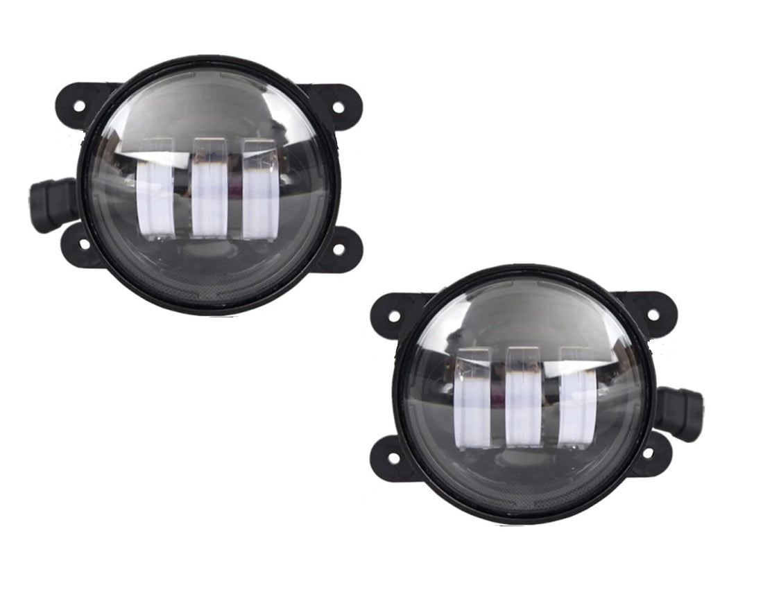 4 Inch DOT Approved High/Low Beam LED Round Headlights Compatible with Jeep Wrangler All Cars Round Headlight Lamp 2 Pieces (Black)