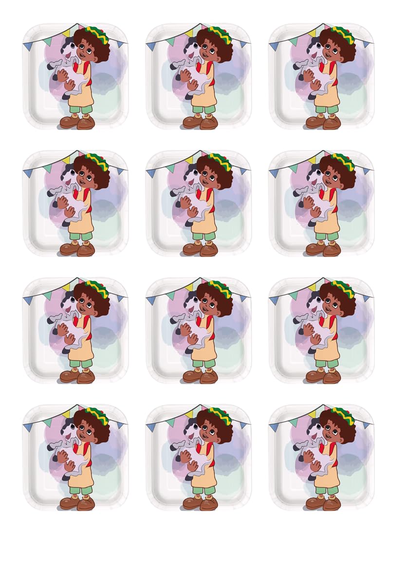 Party plates in distinctive shapes for RAMDAN size (24x24), pack of 12 pieces I