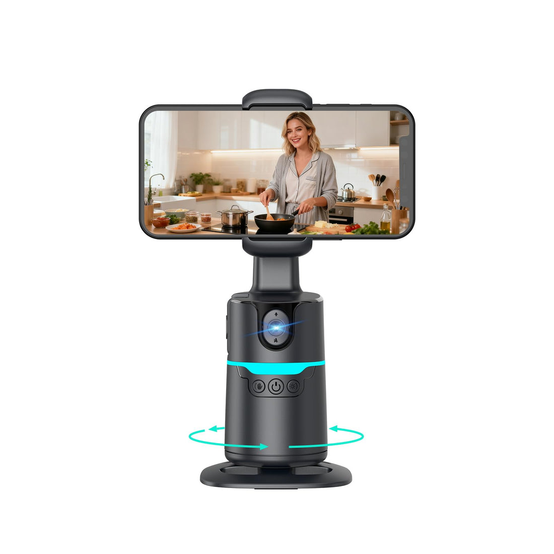 TOALLIN Auto Face Tracking Phone Tripod, Smart Shooting Gimbal with Remote, 360° Rotation Phone Camera Holder Stand with Smart Tracking for Video Recording Streaming Vlogging
