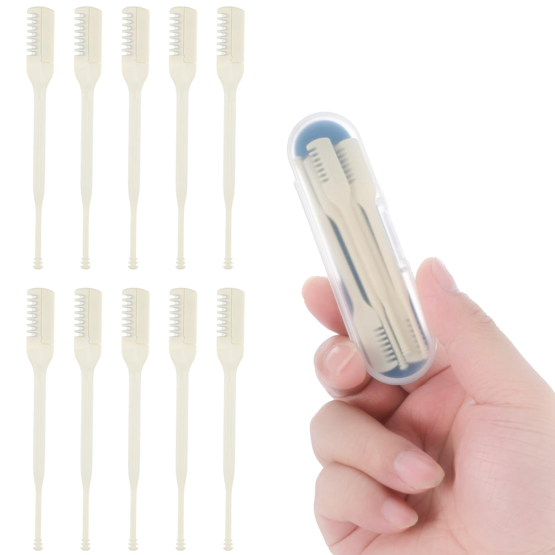10-Pack Manual Nose Hair Trimmer, 360° Rotating Nasal Hair Cutter with Ear Picker for Women Men Double Sided Nose Hair Remover Tool