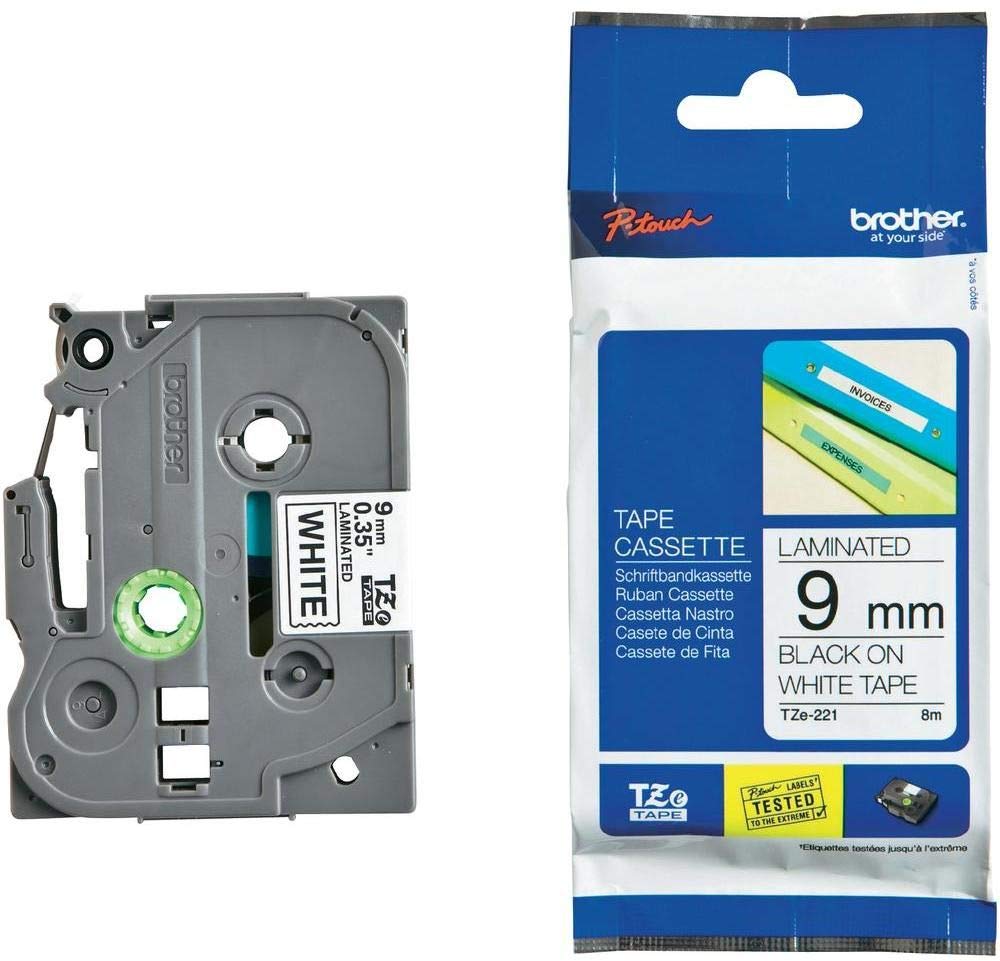 BROTHER P-touch (TZe-221,9mm x 8m, Black/White)